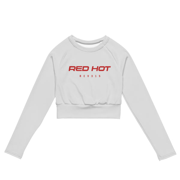 Red Hot Recycled Long-Sleeve Crop Top