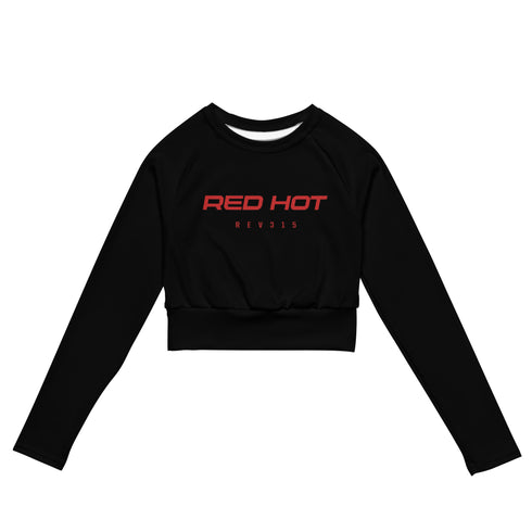 Red Hot Onyx Recycled Long-Sleeve Crop Top