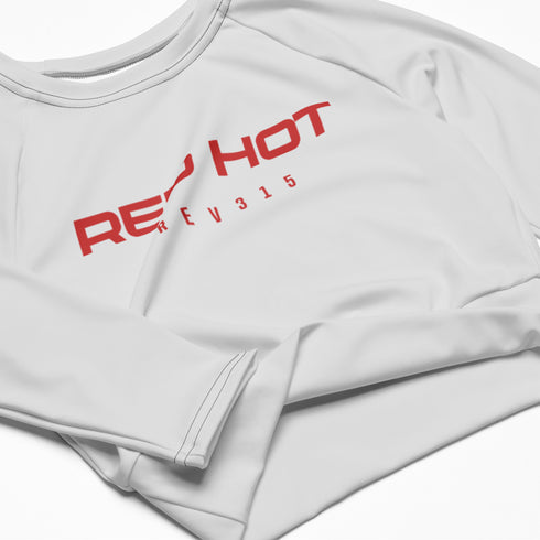 Red Hot Recycled Long-Sleeve Crop Top