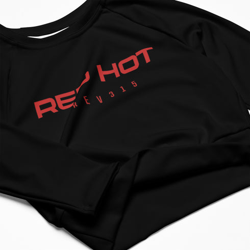 Red Hot Onyx Recycled Long-Sleeve Crop Top