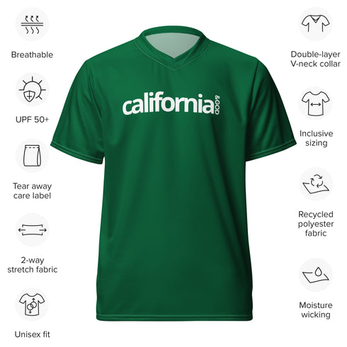 California &God Emerald Recycled Unisex Sports Jersey T-Shirt