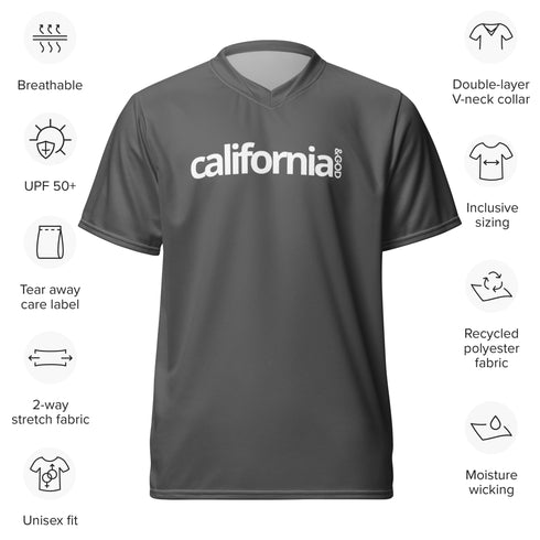 California &God Grey Recycled Sports Jersey T-Shirt