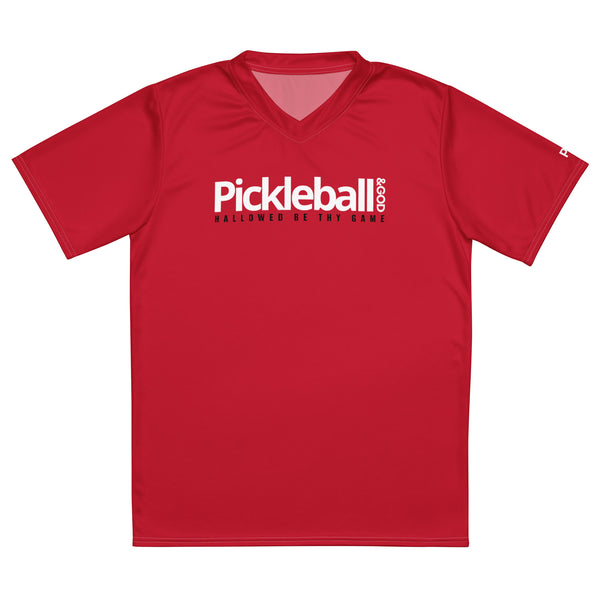 Pickleball &GOD Crimson Recycled Hallowed Sports Jersey T-Shirt