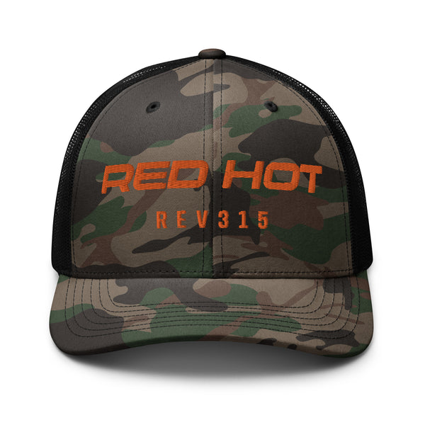 Red Hot Outrageous Camouflage Trucker Hat
