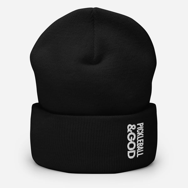 Pickleball &GOD Cuffed Beanie