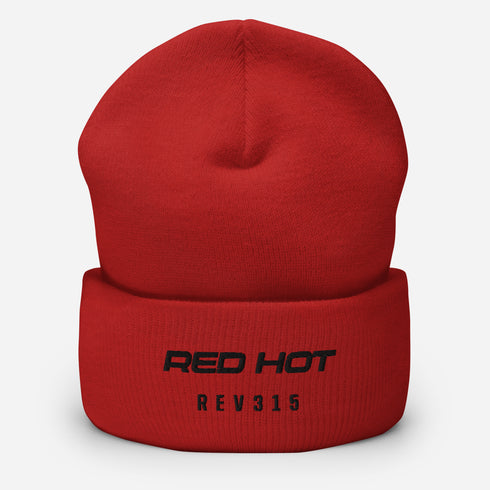 Red Hot Onyx Cuffed Beanie