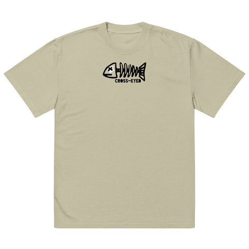 Cross-eyed Onyx Fishbone Oversized Faded T-Shirt
