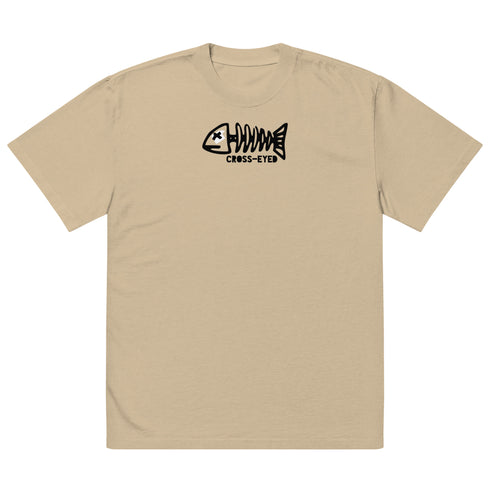 Cross-eyed Onyx Fishbone Oversized Faded T-Shirt