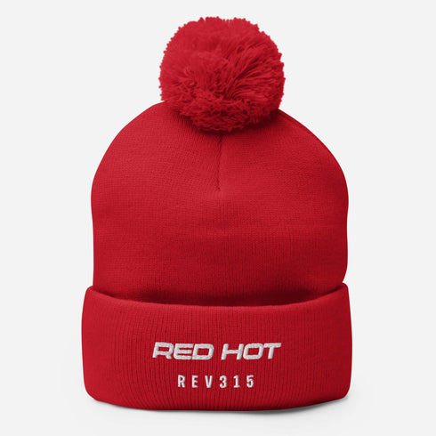 Red Hot Salt Pom-Pom Beanie