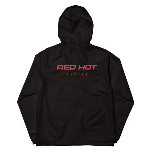 Red Hot Lightweight Zip Up Windbreaker