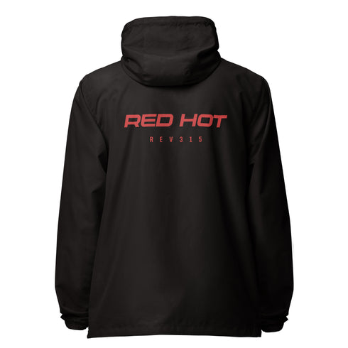 Red Hot Lightweight Zip Up Windbreaker