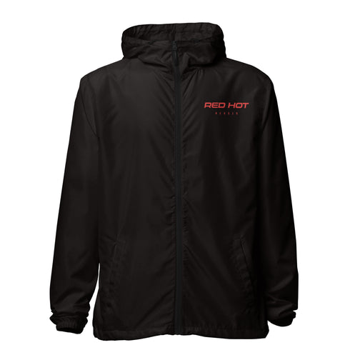 Red Hot Lightweight Zip Up Windbreaker