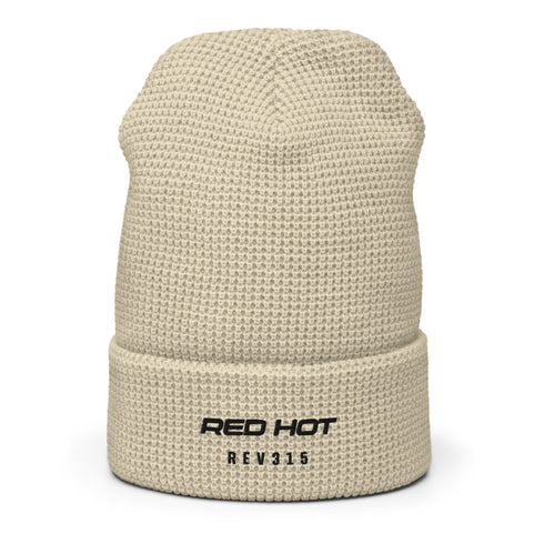 Red Hot Onyx Waffle Beanie