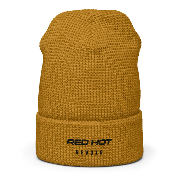 Red Hot Onyx Waffle Beanie