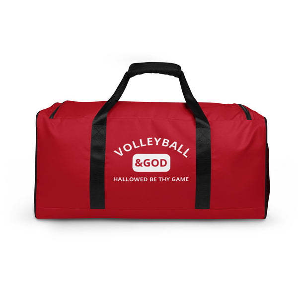 Volleyball &God Crimson Duffle Bag