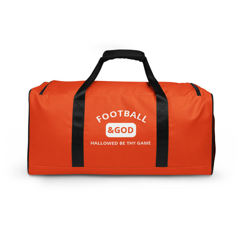 Football &God Orange Duffle Bag