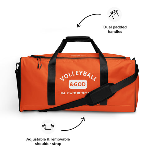 Volleyball &God Orange Duffle Bag