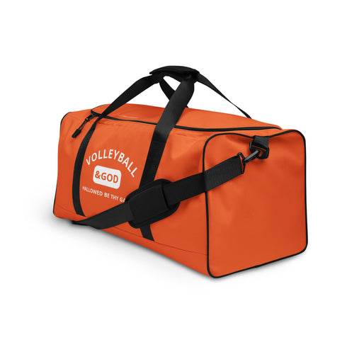 Volleyball &God Orange Duffle Bag