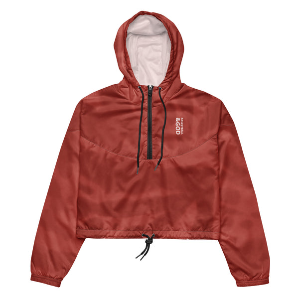 Basketball &God Vertical Rusty Women’S Crop Windbreaker