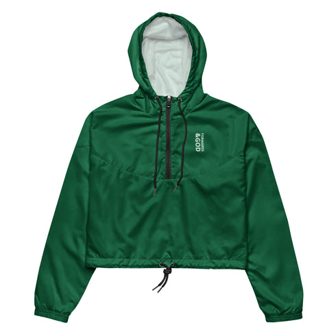 Forwards &God Vertical Evergreen Women’S Crop Windbreaker