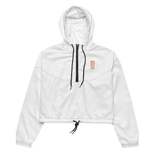 Forwards &God Vertical Orange Women’S Crop Windbreaker