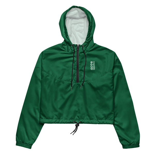 Centers &God Vertical Evergreen Women’S Crop Windbreaker