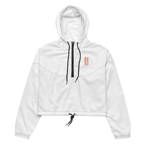 Centers &God Vertical Orange Women’S Crop Windbreaker