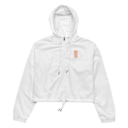 1STAR Coaches &God Vertical Orange Women’S Crop Windbreaker