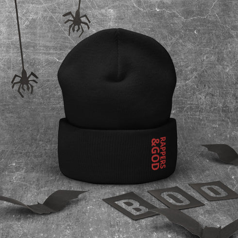 Rappers &God Crimson Cuffed Beanie