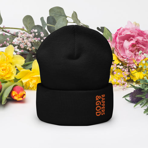 Rappers &God Orange Cuffed Beanie