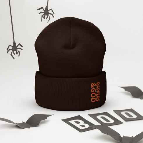Rappers &God Orange Cuffed Beanie
