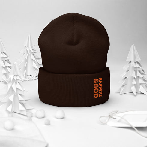 Rappers &God Orange Cuffed Beanie