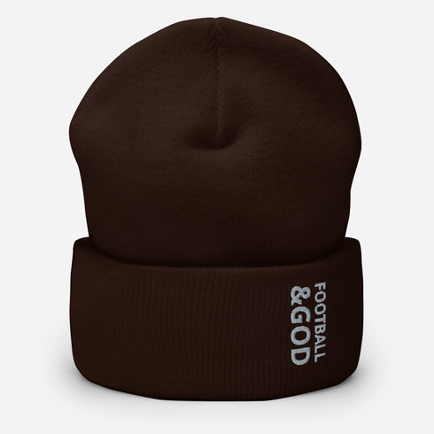 Football &God Smoke Cuffed Beanie