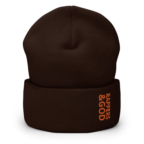 Rappers &God Orange Cuffed Beanie