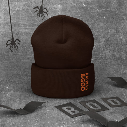 Rappers &God Orange Cuffed Beanie