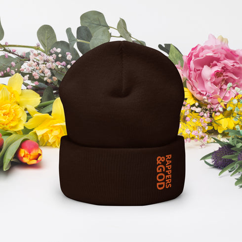 Rappers &God Orange Cuffed Beanie