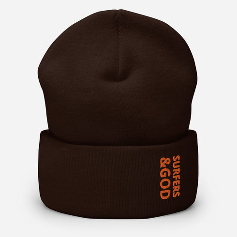 Surfers &God Orange Cuffed Beanie