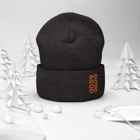 Rappers &God Orange Cuffed Beanie