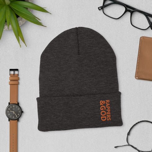 Rappers &God Orange Cuffed Beanie