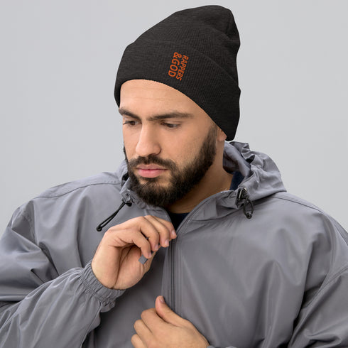 Rappers &God Orange Cuffed Beanie