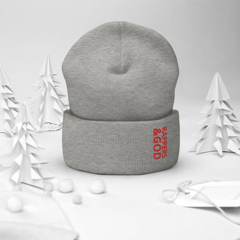 Rappers &God Crimson Cuffed Beanie