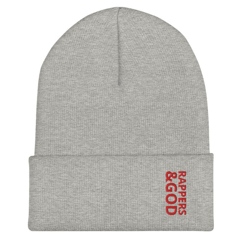 Rappers &God Crimson Cuffed Beanie