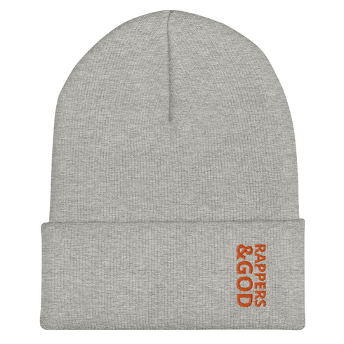 Rappers &God Orange Cuffed Beanie