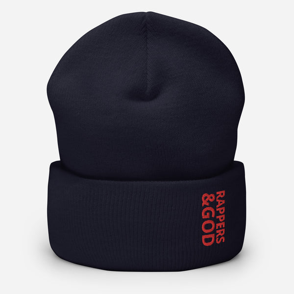 Rappers &God Crimson Cuffed Beanie