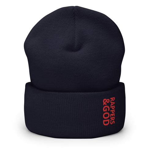 Rappers &God Crimson Cuffed Beanie