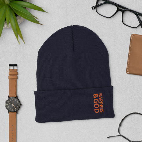 Rappers &God Orange Cuffed Beanie