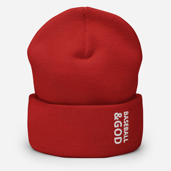 Baseball &God Cuffed Beanie