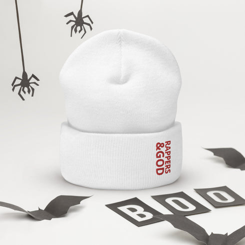 Rappers &God Crimson Cuffed Beanie