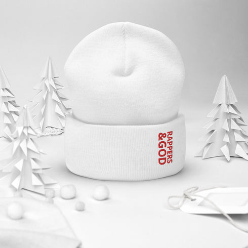 Rappers &God Crimson Cuffed Beanie