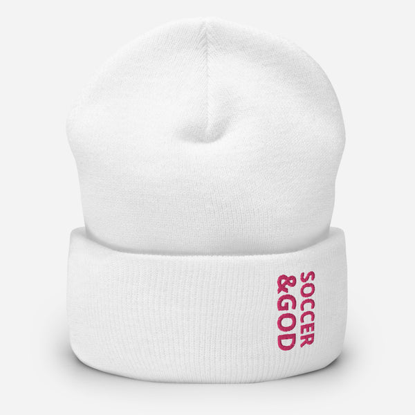 Soccer &God Flamingo Cuffed Beanie